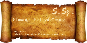 Simonyi Szilvánusz névjegykártya